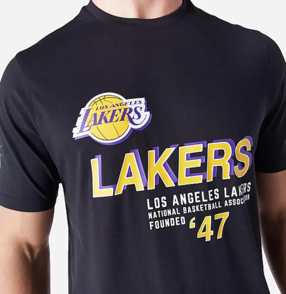 Tee Shirt New Era Lakers Black/yellow 47