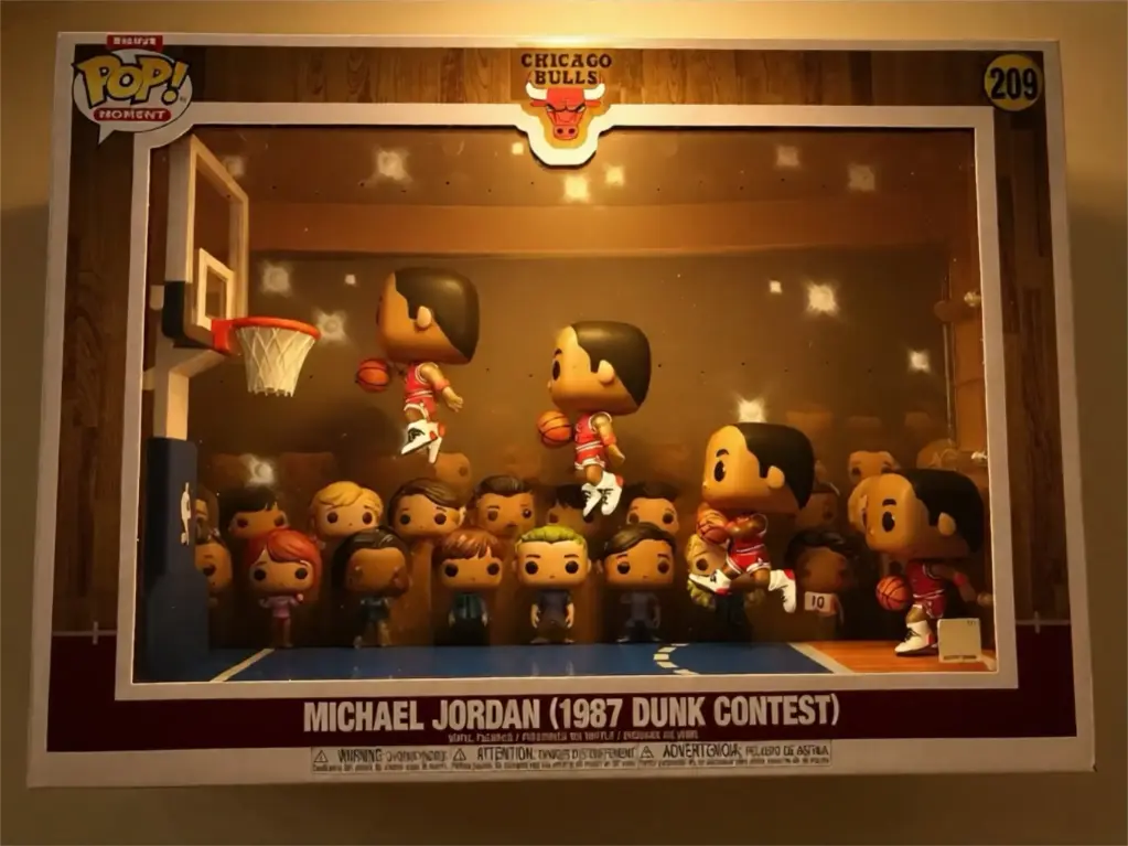 Funko Pop Slam dunk contest 1987 Scene complète