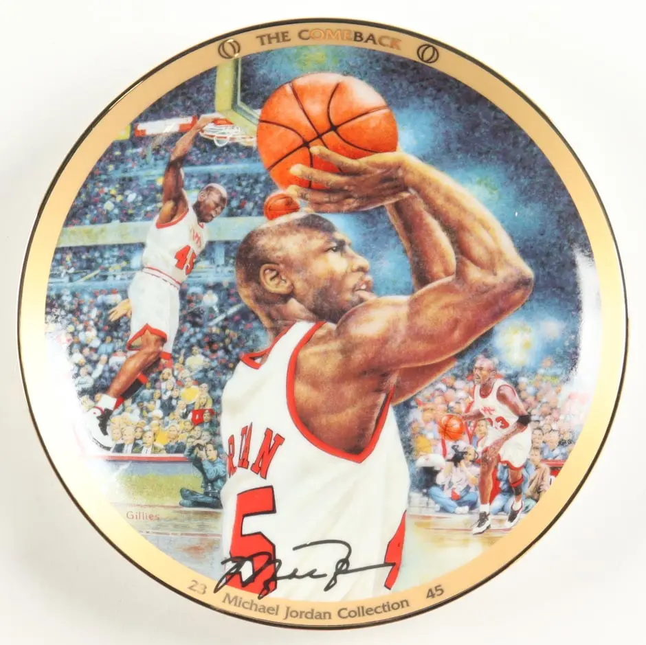 Assiette porcelaine Michael jordan Come Back série limitée avec certificat