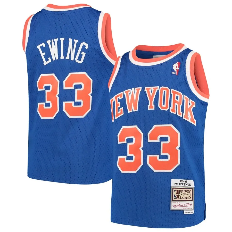 Maillot  NY Patrick Ewing Mitchell and Ness