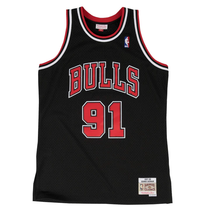 Maillot Mitchell and Ness Rodman Noir (S)