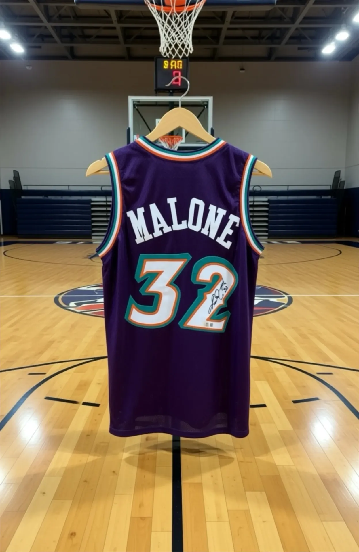 Maillot  utah signé à la main Karl Malone