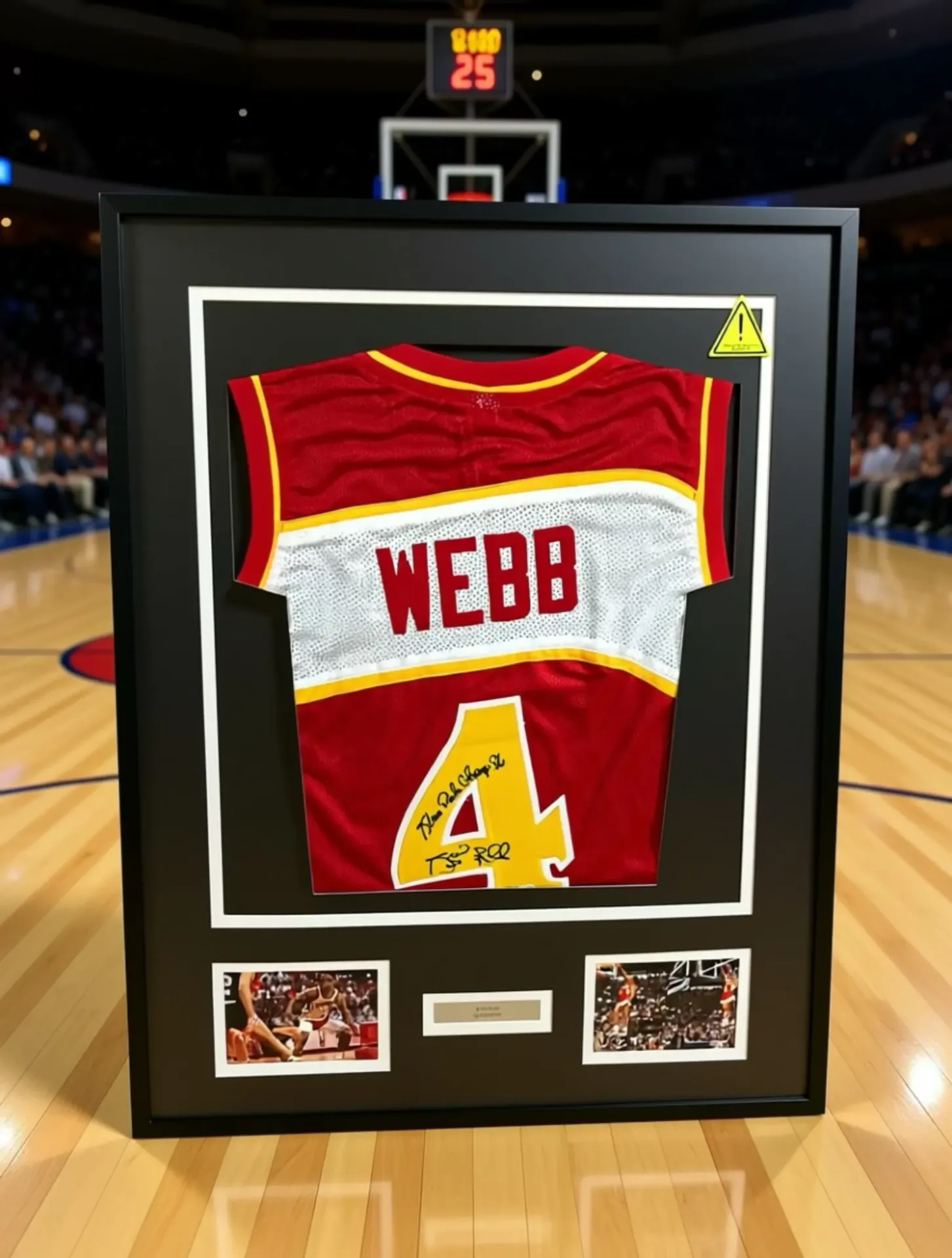 Jersey Spud Webb Hawks sous cadre premium