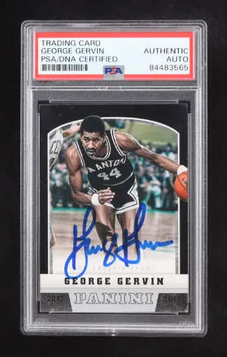 George Gervin Handsigned Card PSA