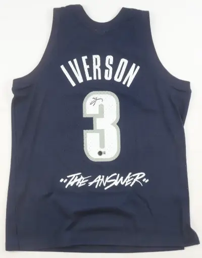 Maillot Officiel Université Allen Iverson signé à la main